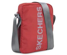SKECHERS S903 Petit sac à bandoulière en nylon toucher tissu cadeau original Unisexe Marionnette Casual Fonctionnel Pratique Résistant Taille unique Rouge intense