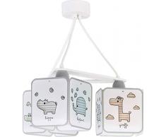 lampe suspension enfant 3 lumières Baby Zoo Animaux