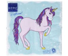 Home Fashion Serviette de Table Motif Licorne 33 x 33 cm Multicolore Taille Unique