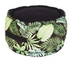 Deco&Co DÃ©coration intÃ©rieure naturelle - Pouf VEGETAL Noir, 40cm x 30cm