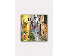 Bonamaison Horloge Murale en MDF, Multicolore, 30 x 30 cm