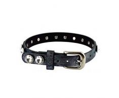 BELAGIO Enterprises de Coffre en Simili Cuir Bracelet avec de Grandes Strass 1Â piÃ¨ce, mÃ©tal, Gris