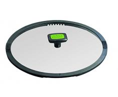 Stoneline 16618Â Imagination Fonction Couvercle en Verre avec Bord en Silicone avec passoire en Silicone 28Â cm, Verre, Vert, 27.9Â x 27.9Â x 4,9Â cm