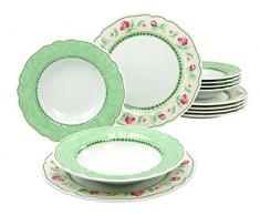 Creatable 17138, Flora Just Roses, Service de Table 12 piÃ©ces, Porcelain, Multicolor, 31 x 27 x 31 cm