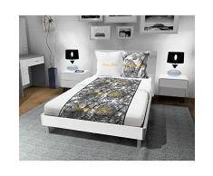 Soleil docre Nouméa lit, Parure de Drap, Coton, Noir, 260 x 300 cm