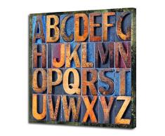 Pintdecor Lettres Panneau Lumineux, Bois de Sapin, Marron dégradé, 50 x 50 x 4.5 cm