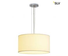 SLV Suspension SOPRANA PD-5 Acier | Abat Jour Textile Blanc | E - A+