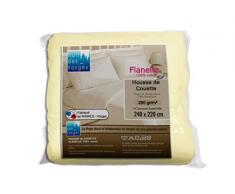 Nuit des Vosges 2142136 Caen Housse de Couette Flanelle Unie/Coton Crème 240 x 220 cm