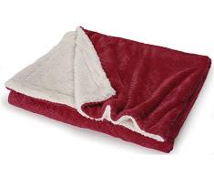 Le linge de Jules Plaid Doux et Moelleux 130x170 cm - Rouge