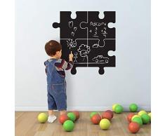 Walplus (Tm) Amovible Autocollant Mural Ardoise Puzzle - Maison Décoration, 27cm x 27cm, Noir
