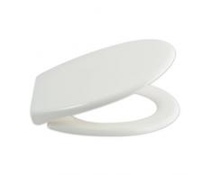 MSV Tribeca Abattant de WC en thermoplastique avec système dabaissement Automatique et Amovible sur Simple Pression dun Bouton Blanc