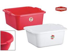 Stefanplast Linea 2Â carrÃ© Lavabo, Blanc/Rouge Framboise, 11Â Litre