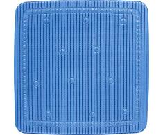 Baveno Grund Mamor Tapis de Baignoire 100% Caoutchouc synthétique sans PVC, Bleu, 55 x 55 cm