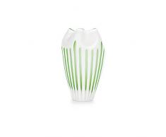 EUROCINSA 16096 Vase ou Porte-Bougies Prague, Verre, Blanc, 19 x 32 cm