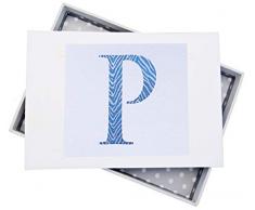 White Cotton Cards Alphabetics Initiale P Mini Album Photo, Multicolore