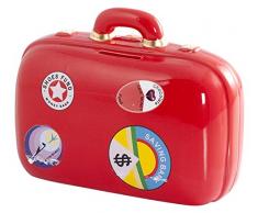 Home Suitcase Tirelire, céramique, Rouge, 15 x 7 x 14 cm