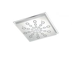 Reality, Plafonnier, Dukat incl. 1 x LED,SMD,20,0 Watt,3000K,1800 Lm. Verre, à motifs, Corps: metal, Chrome L:32,0cm, L:32,0cm, H:7,5cm IP20,Réglable avec interrupteur