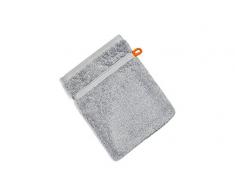 baidani Waschhandschuh Uni 15x20cm-4 Stück Gant de Toilette, 100% Coton, Silber, 20 x 15 cm