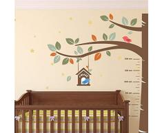 Walplus Stickers muraux oiseaux art Stickers Crèche Motif arbre mesure Maison Décoration DIY Salon Chambre Décor Chambre denfant Cadeau Sticker Autocollant Mural Amovible en vinyle, multicolore, 270 x 220 cm