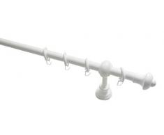 GARDINIA Jeu de tringles à rideaux Bifo, Set complet avec matériel dinstallation, à 28 mm, Longueur 120 cm, Plastique, blanc
