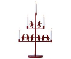 Star 166-03 Chandelier Nisse, 5 lumières, E10, 9 W, Rouge, 62,5 x 38 x 8