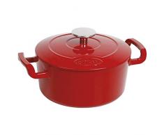 SITRAM 711085, Cocotte SITRABELLA 2.5L ronde en fonte dacier émaillée, intérieur blanc extérieur rouge, tous feux y compris linduction