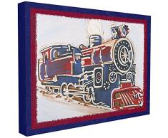 Stupell Industries la chambre denfant par Stupell Bleu et Rouge vintage train surdimensionnÃ© tendue sur toile DÃ©coration murale, 24Â x 1,5Â x 30, fabriquÃ© aux Ãtats-Unis dAmÃ©rique, tissu, Multi, 24Â x 1.5Â x 30Â cm