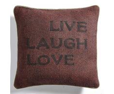 Coussin en Tweed Rouge Paprika Live Laugh Love â Lounge Fabrics