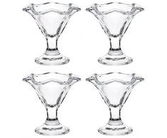 Kitchencraft Coupe Glacée lhistoire en Verre Plat, Transparent (Lot de 4), Clair, Lot de 4