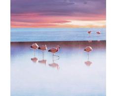 Scenolia Tableau Verre Acrylique Le LAC AUX Flamants Roses 60 x 60 cm | DÃ©coration Murale Design Fait en France