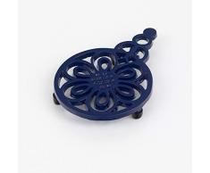 Victor RW101BLE Dessous de plat en fonte Motif fleurs et abeilles Bleu