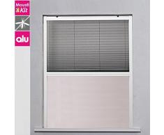 MOUSTIKIT P/PLISS13/14 Moustiquaire PlissÃ©e Verticale, Aluminium, Blanc, 130 x 5 x 145 cm