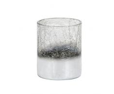 YANKEE CANDLE 1521492 Bougeoir pour Bougie Chauffe-Plat, Verre, Silber/weià Transparent, 7 x 6 x 6 cm