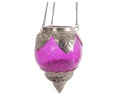 Ian Snow Lanterne en verre craquelÃ© Rose