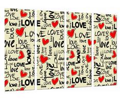 Tableau Moderne Photographique, Impression sur bois, Mot damour, coeur damour, 131 x 62 cm, ref. 26727