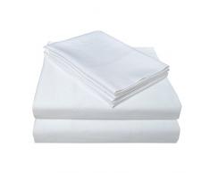 Impressions Superior - Ensemble de Drap de lit, 198 x 203 Pois suisses, Coton, Couche Simple, 400 Fils au Pouce carrÃ©, Blanc