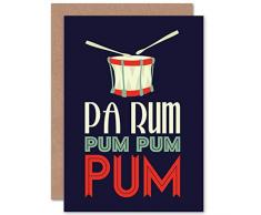 Wee Blue Coo LTD CP2991 Carte de Noël pour Petit Batteur, garçon, lyrices