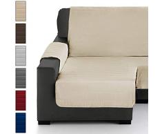 Eiffel Textile Chaise Longue Couvre Sofa rembourrÃ©, en Polyester, Ã©cru et Chocolat, 190Â x 195Â x 3Â cm