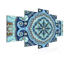 Tableau decoration murale Mandala 200 x 100 cm - XXL Impression sur Toile Salon Appartment 5 Parties - prêt à accrocher - 506751b