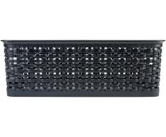 Advantus 78Â x 35Â x 10,5Â x 4.625-inch Tissage Taille M Design Poubelle en Plastique, Noir