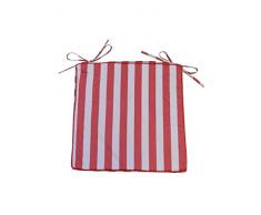 HomeMaison Galette de Chaise Ã Rayure, Polyester, Rouge, 40x40 cm