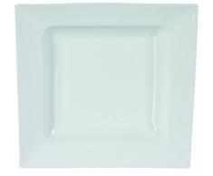 Dajar Porto Assiettes Creuses 22,5Â cm, Porcelaine, Blanc, 25,5Â x 25,5Â x 3,8Â cm