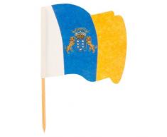 Garcia de Pou 144Â unitÃ© Drapeau Picks des Canaries dans Une boÃ®te en Bois, Assortis, 4Â x 2.5Â x 6.5Â cm