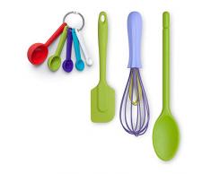 Zeal JSET41C Spatule, fouet, cuillÃ¨re traditionnelle et cuillÃ¨res Ã mesurer en silicone antiadhÃ©sif