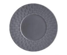 AMBITION Glamour Assiette Ã dessert en porcelaine Passe au lave-vaisselle 20,5 cm gris
