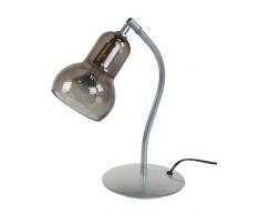 Tosel 90015 Lampe de Bureau Vianne Acier/Verre 100 W E14 Noir Fumée