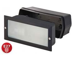 Velamp IS720 Spot Chemin extérieur: IP54. avec Douille pour 1 Ampoule E27, Compatible LED. Boîtier dencastrement fourni, Plastique, Noir