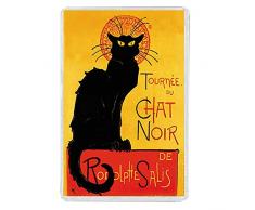 Fridolin 18321 Art Nouveau Chat Noir Aimant Métal Multicolore 8 x 5,4 x 0,3 cm