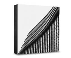 COGNOSCO HG-HH103 Tableau Mural en Bois avec Photo architecturale Hambourg Noir/Blanc 15 x 15 cm