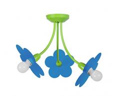 Tosel 21094 Lustre 3 Lumières Tôle Acier découpé Laser, E14, 40 W, Orange, 50 x 40 cm